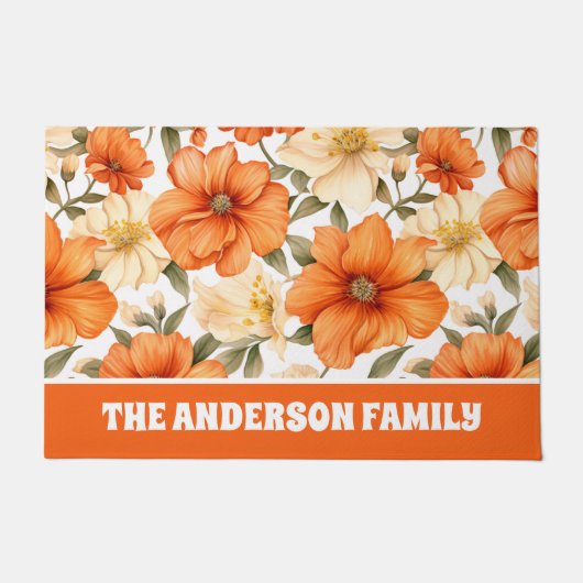  rustiek Sinaasappel herfstbloemen Deurmat (Voorkant)