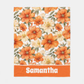 rustiek Sinaasappel herfstbloemen Fleece Deken (Voorkant)