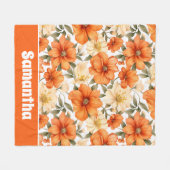 rustiek Sinaasappel herfstbloemen Fleece Deken (Voorkant (Horizontaal))