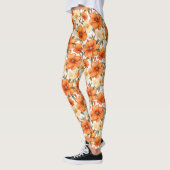  rustiek Sinaasappel herfstbloemen Leggings (Links)