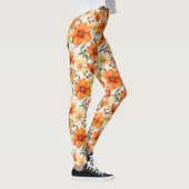  rustiek Sinaasappel herfstbloemen Leggings (Rechts)