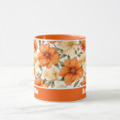  rustiek Sinaasappel herfstbloemen Mok (Midden)