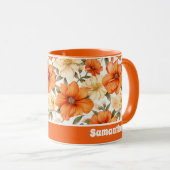  rustiek Sinaasappel herfstbloemen Mok (Voorkant rechts)