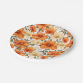  rustiek Sinaasappel herfstbloemen Papieren Bordje (Gekanteld)