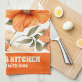  rustiek Sinaasappel herfstbloemen Theedoek (Quarter Fold)