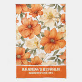  rustiek Sinaasappel herfstbloemen Theedoek (Verticaal)