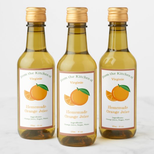 Rustiek Sinaasappel Juice Bottle Label Sticker (Flessen)