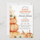 Rustiek Sinaasappel Little Pumpkin Stack Baby show Kaart (Voorkant)