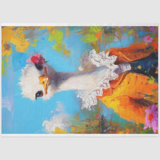 Rustiek Sinaasappel Moederdag struisvogel Decoupag Tissuepapier (Voorkant)