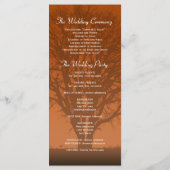 Rustiek Sinaasappel Oak Tree Wedding Programma Programmakaart (Achterkant)