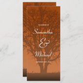 Rustiek Sinaasappel Oak Tree Wedding Programma Programmakaart (Voorkant / Achterkant)