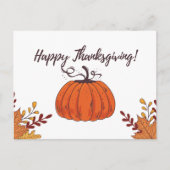Rustiek Sinaasappel Pompoen en Fall Leaves Thanksg Briefkaart (Voorkant)