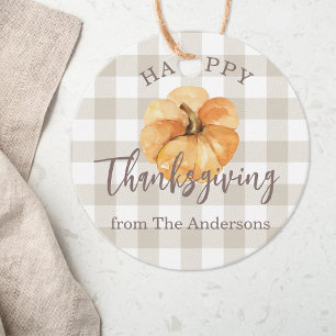 Rustiek Sinaasappel Pompoen Happy Thanksgiving Gif Bedankjes Labels