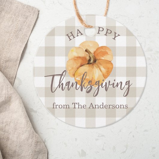 Rustiek Sinaasappel Pompoen Happy Thanksgiving Gif Bedankjes Labels