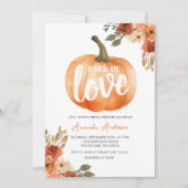 Rustiek Sinaasappel Pompoen Herfst in Liefde Vrijg Kaart (Voorkant)