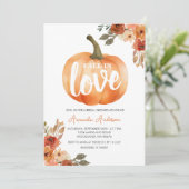 Rustiek Sinaasappel Pompoen Herfst in Liefde Vrijg Kaart (Staand voorkant)