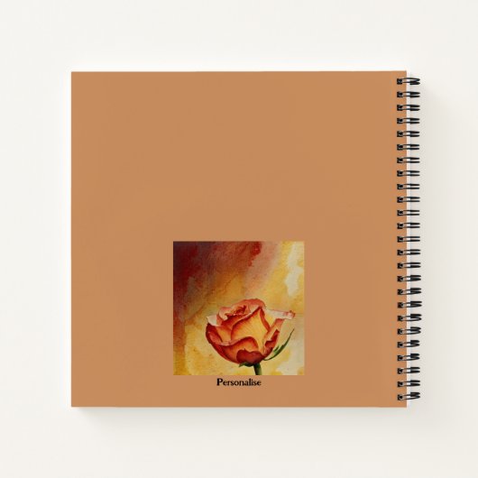 Rustiek Sinaasappel Roos Bloem Emerson Quote Journ Notitieboek (Achterkant)