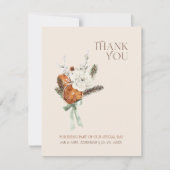 Rustiek Sinaasappel Slices Wit Bloemen Bruiloft Bedankkaart (Voorkant)