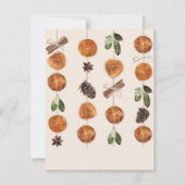 Rustiek Sinaasappel Slices Wit Bloemen Bruiloft Bedankkaart (Achterkant)