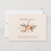 Rustiek Sinaasappel Slices Wit Bloemen Bruiloft Bedankkaart (Voorkant)