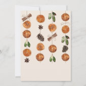 Rustiek Sinaasappel Slices Wit Bloemen Bruiloft Kaart (Achterkant)