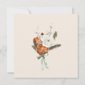 Rustiek Sinaasappel Slices Wit Bloemen Bruiloft Save The Date (Achterkant)