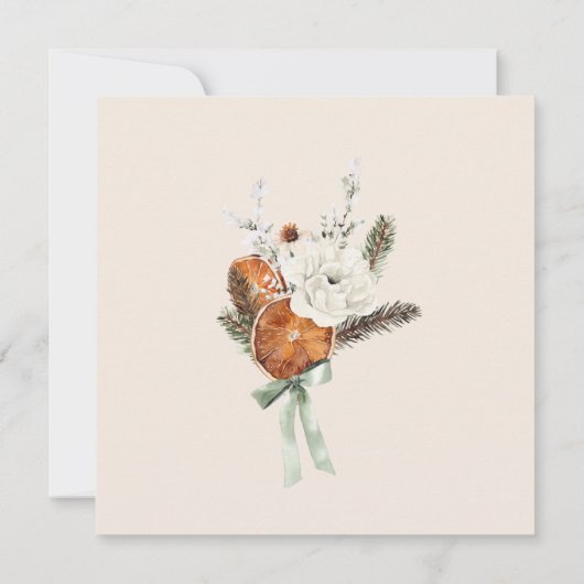 Rustiek Sinaasappel Slices Wit Bloemen Bruiloft Save The Date (Achterkant)