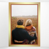 Rustiek Sinaasappel Terracotta Bladeren Huwelijk Drieluik Uitnodiging (Binnenkant midden)