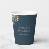 Rustiek Sinaasappel Terracotta Navy Blue Rust brui Papieren Bekers (Voorkant)