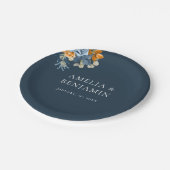 Rustiek Sinaasappel Terracotta Navy Blue Rust brui Papieren Bordje (Gekanteld)