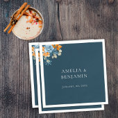 Rustiek Sinaasappel Terracotta Navy Blue Rust brui Servet