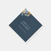 Rustiek Sinaasappel Terracotta Navy Blue Rust brui Servet (Hoek)