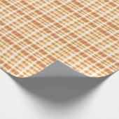 Rustiek Sinaasappel Waffle Plaid Cadeaupapier (Hoek)