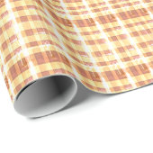 Rustiek Sinaasappel Waffle Plaid Cadeaupapier (Rol Hoek)