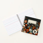 Rustiek Sinaasappel Wildflower met gouden accenten Notitieboek (Binnen)