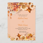 Rustiek Sinaasappel Wit Bloemen Boho Sinaasappel B Kaart (Voorkant / Achterkant)