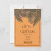 Rustiek sinaasappel zilveren glitter tropisch blad kaart (Voorkant)