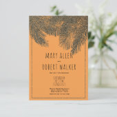 Rustiek sinaasappel zilveren glitter tropisch blad kaart (Staand voorkant)