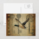 rustiek skelet sleutels western land wilde eend briefkaart (Voorkant / Achterkant)