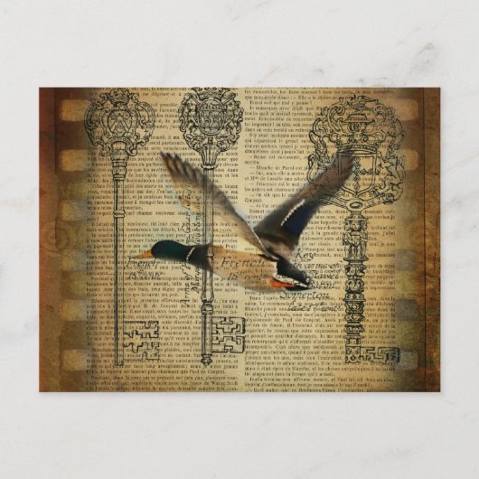 rustiek skelet sleutels western land wilde eend briefkaart (Voorkant)