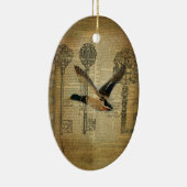 rustiek skelet sleutels western land wilde eend keramisch ornament (Rechts)