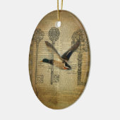 rustiek skelet sleutels western land wilde eend keramisch ornament (Links)