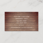 Rustiek Skillet Chef Cateraar Restaurant Visitekaartje (Achterkant)