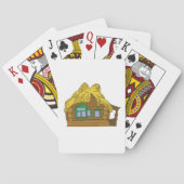 Rustiek Slavisch Blokhuis Traditioneel Rieten Dak Pokerkaarten (Achterkant)