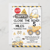 Rustiek Sluit de weg constructie verjaardag Kaart (Voorkant)