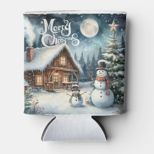 /Rustiek/Sneeuwman/Kerstmis Blikjeskoeler (Voorkant)