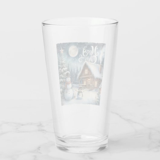 /Rustiek/Sneeuwman/Kerstmis Glas (Achterkant)