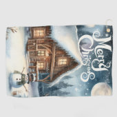 /Rustiek/Sneeuwman/Kerstmis Golfhanddoek (Horizontaal)