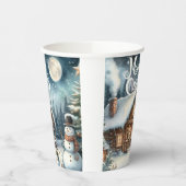 /Rustiek/Sneeuwman/Kerstmis Papieren Bekers (Links)