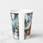 /Rustiek/Sneeuwman/Kerstmis Papieren Bekers (Rechts)